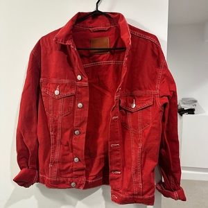 Red Zara Denim Jacket